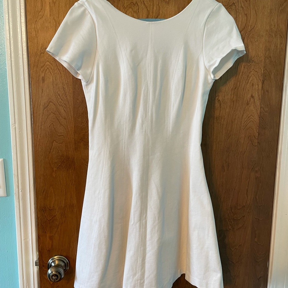 White banana fit and flare dress